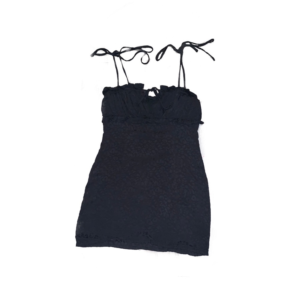 Fab’rik black tie dress w/ cheetah print